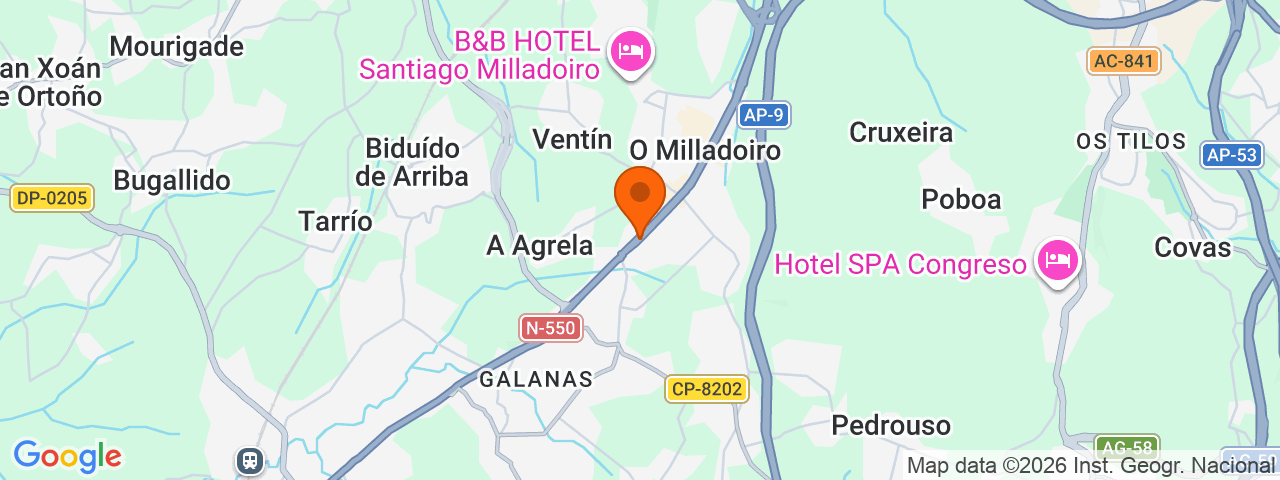 Map preview for Santiago-Milladoiro